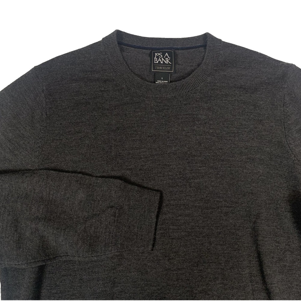 Jos. A. Bank Traveler Merino Wool Crewneck Sweater Men’s Large Gray